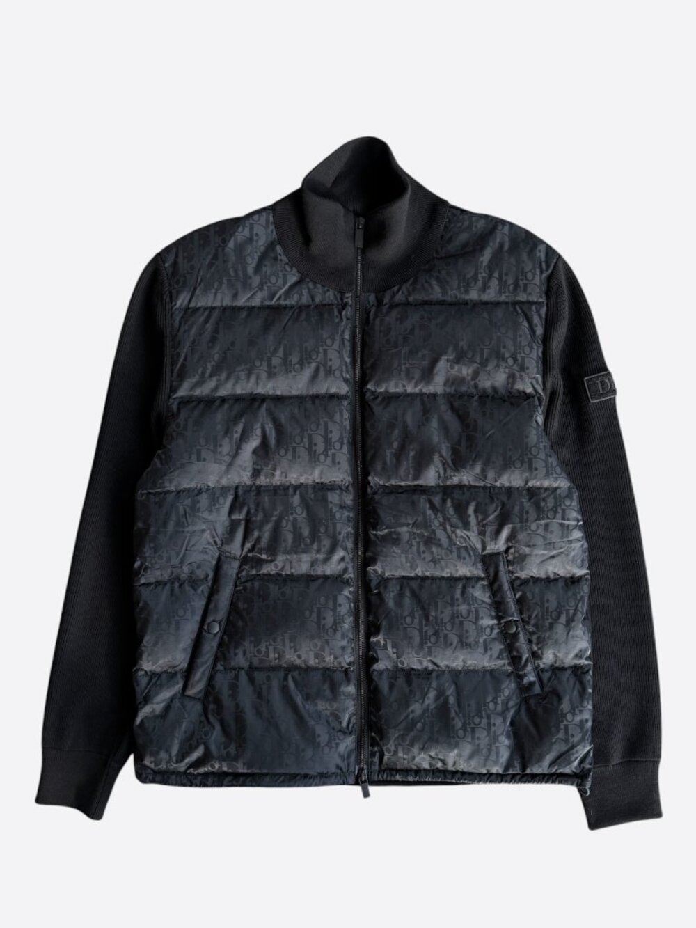 Dior Black Oblique Knit Puffer Jacket